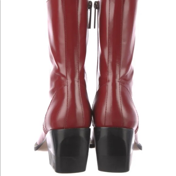 CHLOE Leather Lace-Up Western Boot Heel - Picture 3 of 9